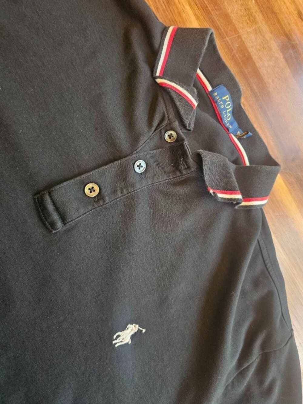 Ralph Lauren Polo Youth XL Polo Shirt - Black with red/White Accents